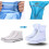 Copriscarpe impermeabili pieghevoli bianchi per uomo/donna/ragazzo 3
