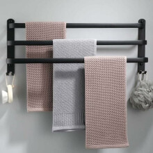 Amxcnoy Handtuchhalter aus Aluminium zur Wandmontage – 3 Ebenen – mit Haken