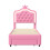 Single Bed Frame, 3FT 90x190cm, PU, Pink 8