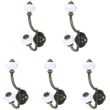 Amxcnoy Set mit 5 Retro-Garderobenhaken aus bronzefarbener Keramik, Pal Stili