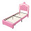 Single Bed Frame, 3FT 90x190cm, PU, Pink 9