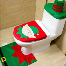 Housse de siège de toilette Père Noël + repose-pieds + couvercle de réservoir d'eau