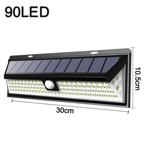 Applique murale extérieure, 1 pièce, noire, 90 LED 1