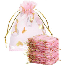 100 pcs. small organza jewelry bags (pink), gift bags