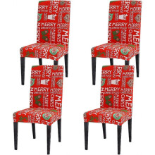 Fundas elásticas, extraíbles y lavables para sillas de comedor, 1 unidad, Navidad
