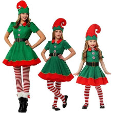 120 cm langer Rock für Eltern und Kinder, Weihnachtskostüm, grüne Farbe