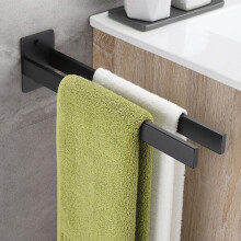 Porte-serviettes mural Amxcnoy en acier inoxydable noir