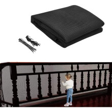Amxcnoy 300 x 79 cm Kindersicherheitsnetz für Treppen - schwarz, Balkon