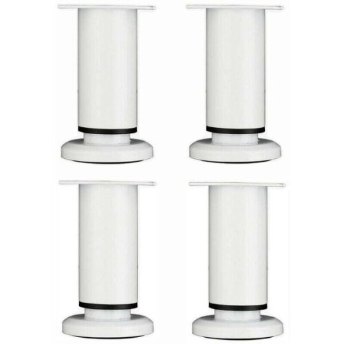Ρυθμιζόμενα πόδια επίπλων Amxcnoy, 12 cm, λευκά, στρογγυλά μεταλλικά