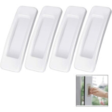 Amxcnoy (Blanc, 4 pièces) Butées de porte et de fenêtre rectangulaires autocollantes