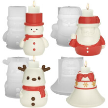 Molde de resina para candelabros navideños, molde de resina para candelabros de té