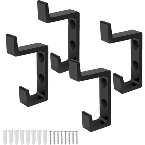 Amxcnoy Black Wall Hook, 4-Piece Towel Hook, with