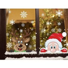 Decoraciones navideñas, pegatinas navideñas para ventanas, reutilizables