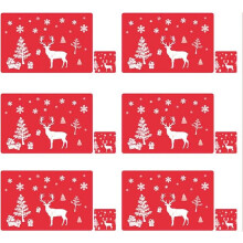 Dessous de verre décoratifs de Noël en PVC, lot de 12.