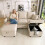 Multifunktionale Ecksofa U-Form-Dreisitzer Polster-Sofa mit Staufunktion – Inklusive Schubladen + Hocker mit Staufach, modular zerlegb 4