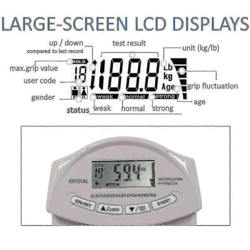 Digitale handdynamometer, compressiekrachtmeter, automatische opname 2