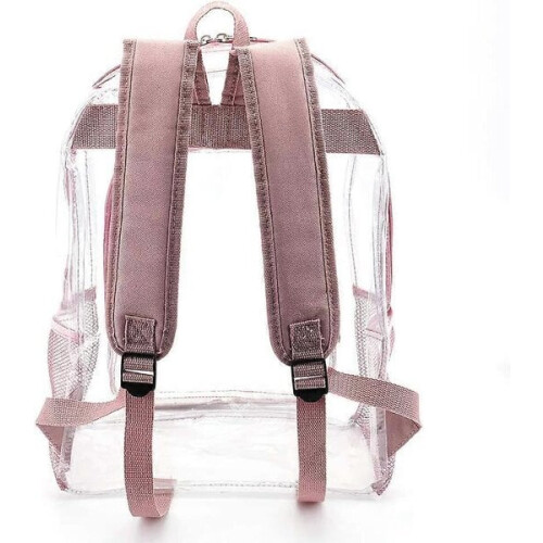 Roze plastic rugzak voor school 2