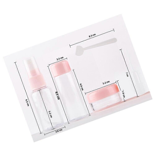 Toiletries Container Subpackage Bottles for Storage 7Pcs Refillable Pink 2