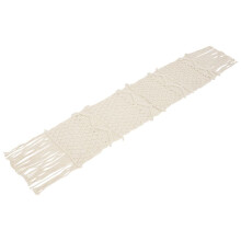 Macrame Table Runner,Boho Wedding Table Decoration,Vintage Farmhouse and Bohemian Dining Room Style, Beige White