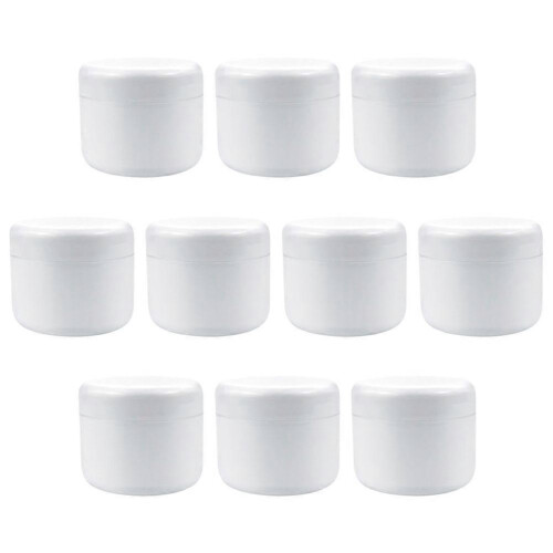 Facial Cream Bottles Plastic Cosmetic Containers for Storage 10Pcs White Empty 1