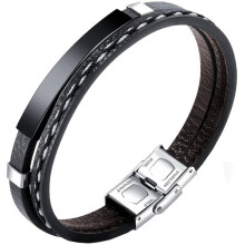 Herenarmband F81-2, zwart