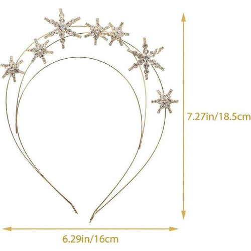 Tiara de Natal multicamadas com cristais dourados PHRL2 2