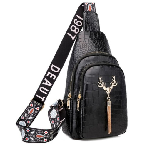 Schwarze Damen-Schultertasche