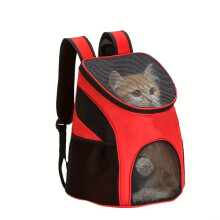 Mochila portátil para animais de estimação, vermelha