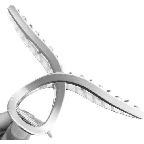 Pinza para el cabello E124, color plata