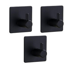 Crochets adhésifs pour salle de bain, lot de 3. E182 noir