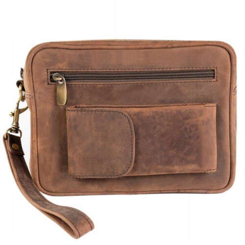 Echtleder-Herrenhandtasche R7, braun