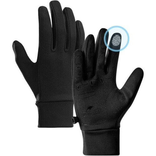 Ζεστά αθλητικά γάντια Naturehike, XL, μαύρα