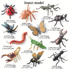 12pcs wild insect animal models - realistic insect models such as praying mantis, butterflies, spiders, bees, scientific