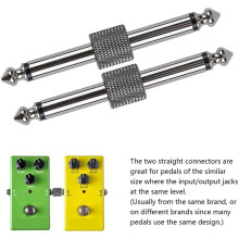 2 Straight& 2 Z Type Guitar Pedal Patch Connector,6.35mm (1/4") Effect Pedal to Pedal Coupler,Male to Male Plug Adaptor