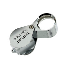 18mm Pocket Loupe Magnifier Jewelry Magnifying Glass Foldable Lupa Triplet Jewelers Eye Glass Tool 30X