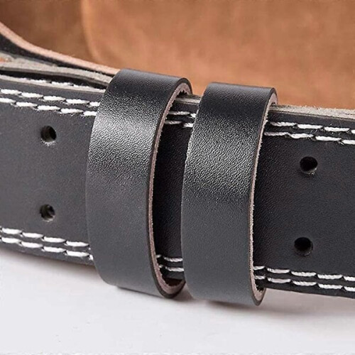 Leather adjustable weightlifting belt with lock 2