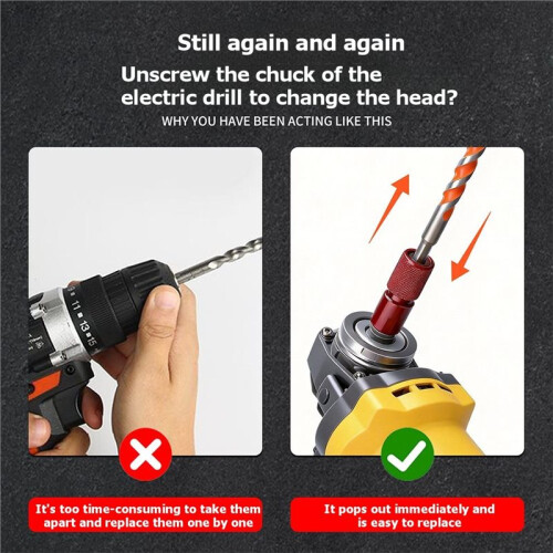 Angle Grinder Adapter Kit (6.5mm) -Quick Release Drill Converter Rust-Resistant Multi-Use Tool Accessory 2