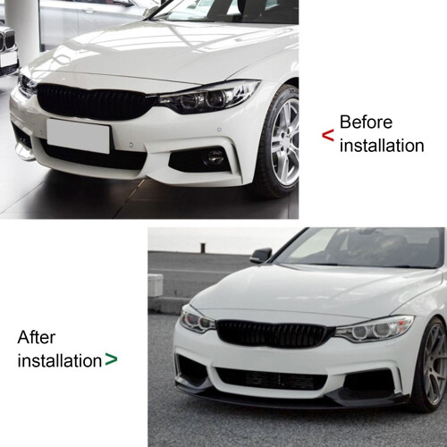 Front Bumper Lip Spoiler Gloss Black for BMW 4