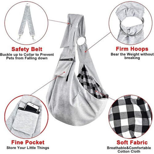 Adjustable grey pet carrier up to 12 lbs 1