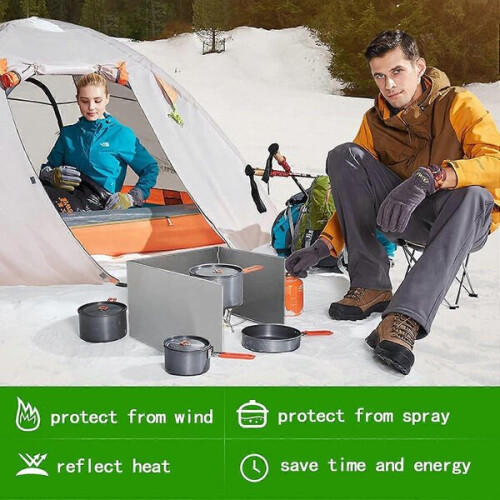 Faltbarer 3-Platten-Campingkocherschutz 2
