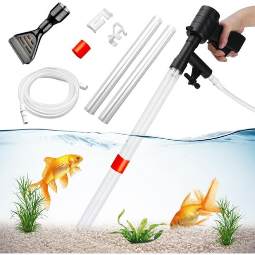 Pompe à déchets pour aquarium, noire