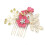 Haarreif mit rosa Perlen und Blumen PHRL28839 3
