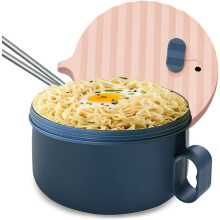 Bol à ramen avec poignée et baguettes, avec couvercle, 1 pièce.