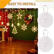 50 Pcs Clear Adhesive Hooks, Adhesive Ceiling Hooks for Hanging Damage-Free Birthday Hook No-Drill Sticky Ceiling Hook