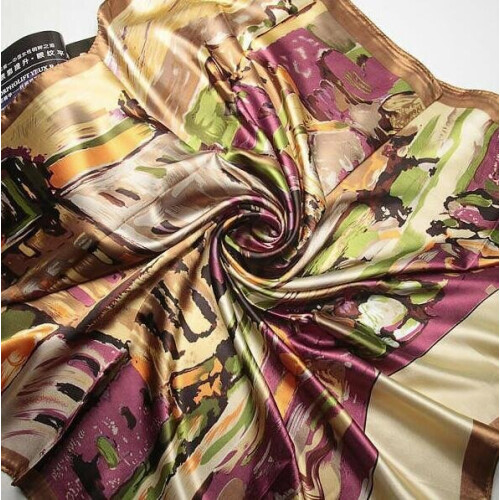 (N029)Sciarpe di seta da donna di lusso 90*90cm Va