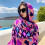 -22Foulard Designer Schal Abstrakt Wind Handbemalt Baumwolle 1