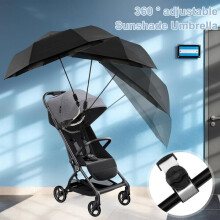 Parapluie universel réglable à 360 pour poussette, protection solaire UPF 50+