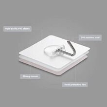 Klebehaken – 6 Stück. Transparente Klebehaken, max. 5 kg, Packung