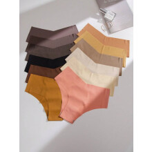 Dames slipje met effen driehoekjes·Multicolor·L