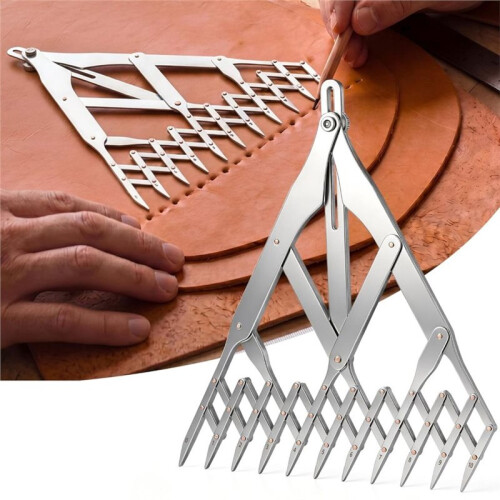 Equal Spacing Divider Tool, 11 Teeth Leather Divider for Quick Marking, Perspective Grid and Bag Nail Layout 1